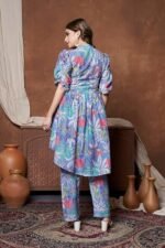 Women Ethnic Kurta Set | Rayon Co-Ord Set | Fancy Pajama Set | Pack of 2 | Floral Printed Top & Pant Set | Full Pair Set | A-line Kurta Set for Women | - Image 4